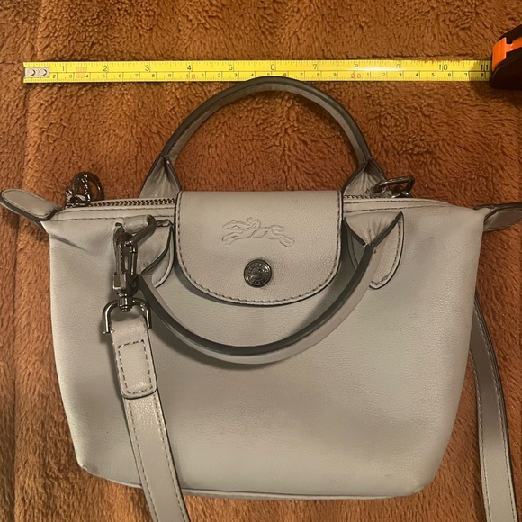 Longchamp $530 Le Pliage Xtra XS handbag leather cuir tuetledove - Picture 3 of 16